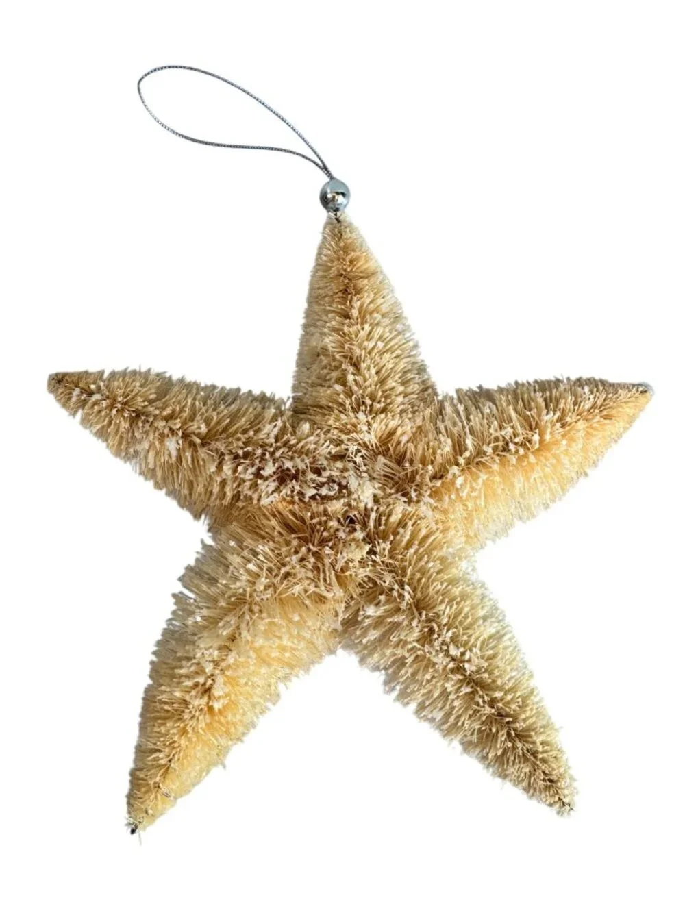 Vintage Bottle Brush Star Ornament Large 8.5